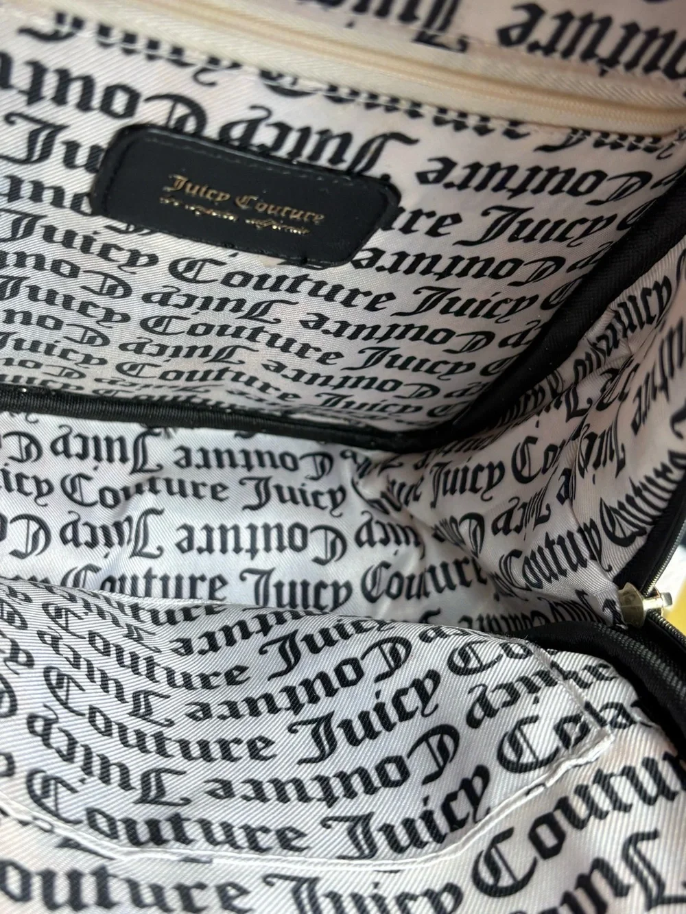 Juicy Couture Black Pink Rose Floral Mini Backpack